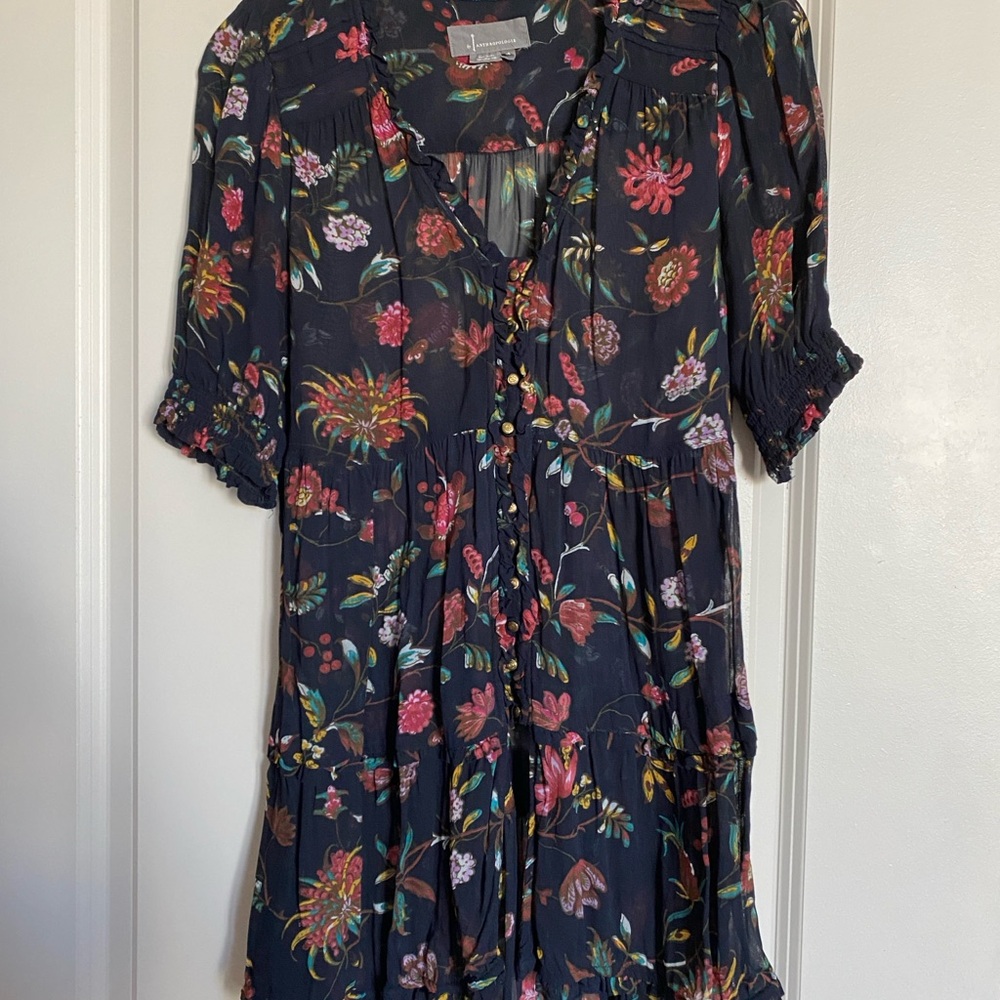 Floral Button-Down Ruffled Shirt Dress